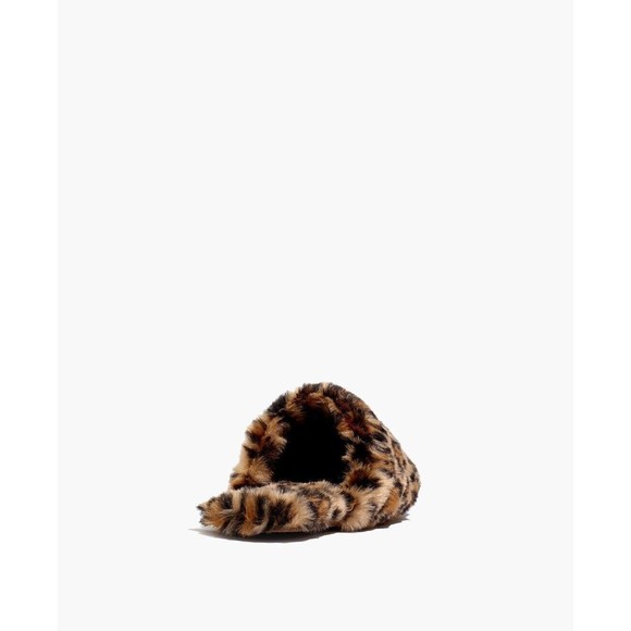 NWB Madewell Slippers Womens 7 Quilted Scuff Slippers Leopard Recycled Faux Fur - Picture 3 of 5